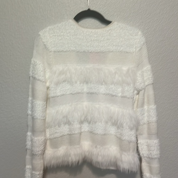 Lilly Pulitzer NWT Pelham Cardigan Coconut Cream Faux Fur $218 Large Winter - Picture 7 of 8